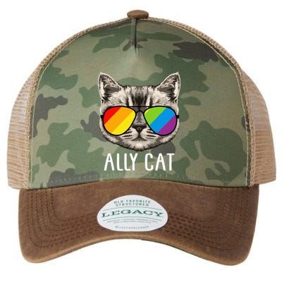 Ally Cat Ally Cat LGBTQ+ LGBT Flag LGBT Ally Cat Legacy Tie Dye Trucker Hat