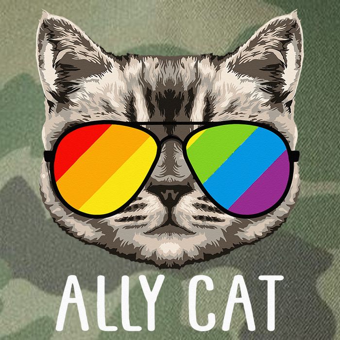 Ally Cat Ally Cat LGBTQ+ LGBT Flag LGBT Ally Cat Legacy Tie Dye Trucker Hat