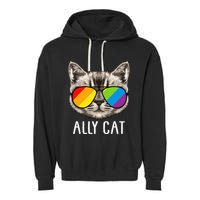 Ally Cat Ally Cat LGBTQ+ LGBT Flag LGBT Ally Cat Garment-Dyed Fleece Hoodie