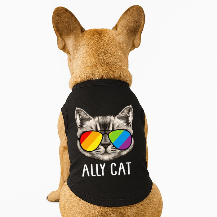 Ally Cat Ally Cat LGBTQ+ LGBT Flag LGBT Ally Cat Doggie Tank