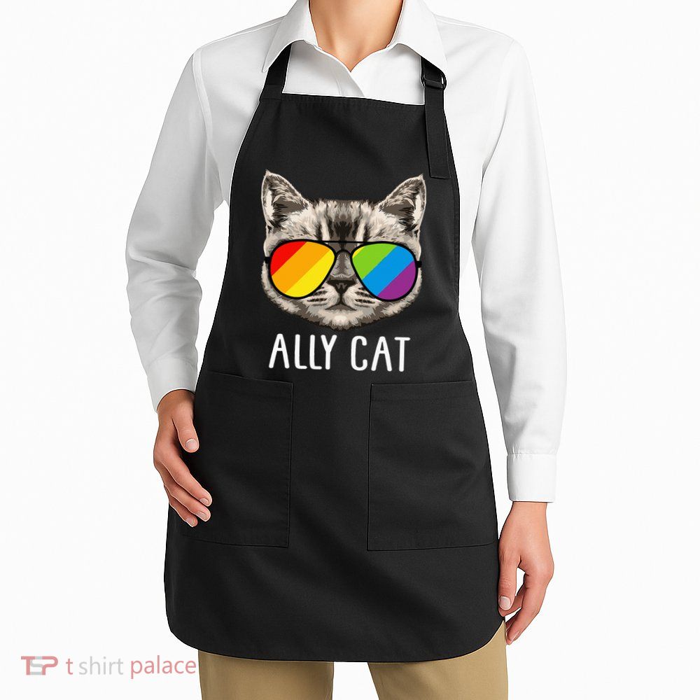 Ally Cat Ally Cat LGBTQ+ LGBT Flag LGBT Ally Cat Apron