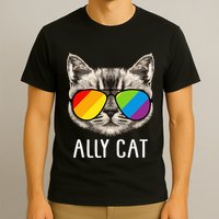 Ally Cat Ally Cat LGBTQ+ LGBT Flag LGBT Ally Cat T-Shirt