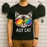 Ally Cat Ally Cat LGBTQ+ LGBT Flag LGBT Ally Cat T-Shirt