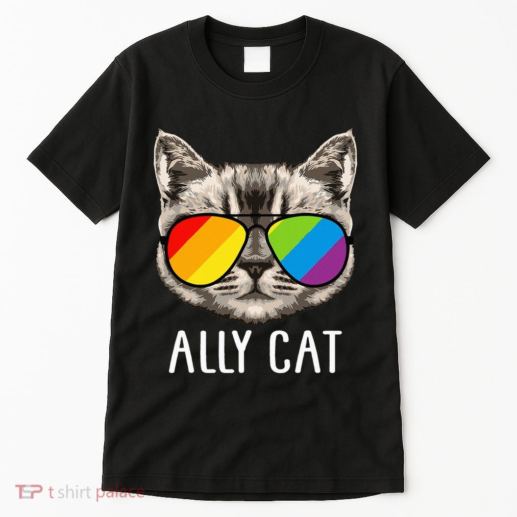 Ally Cat Ally Cat LGBTQ+ LGBT Flag LGBT Ally Cat Tall T-Shirt
