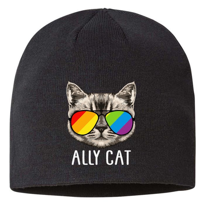 Ally Cat Ally Cat LGBTQ+ LGBT Flag LGBT Ally Cat Sustainable Beanie