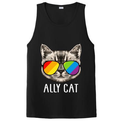Ally Cat Ally Cat LGBTQ+ LGBT Flag LGBT Ally Cat PosiCharge Competitor Tank