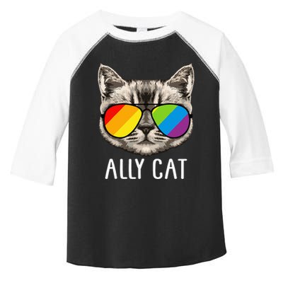 Ally Cat Ally Cat LGBTQ+ LGBT Flag LGBT Ally Cat Toddler Fine Jersey T-Shirt