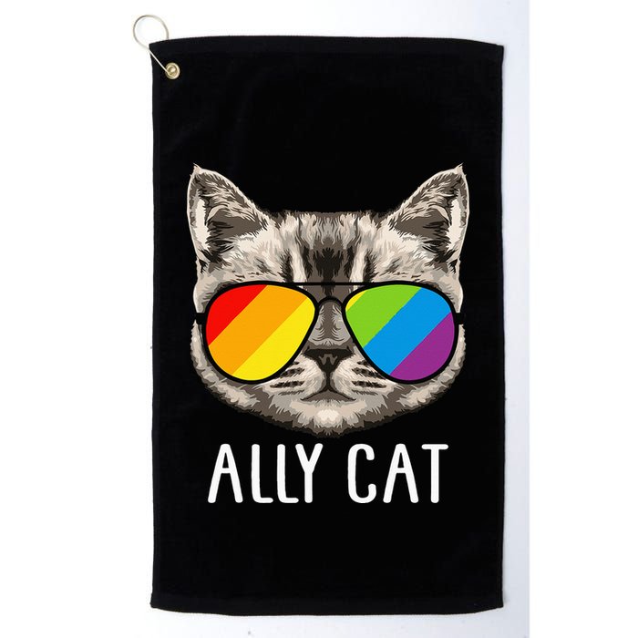 Ally Cat Ally Cat LGBTQ+ LGBT Flag LGBT Ally Cat Golf Towel