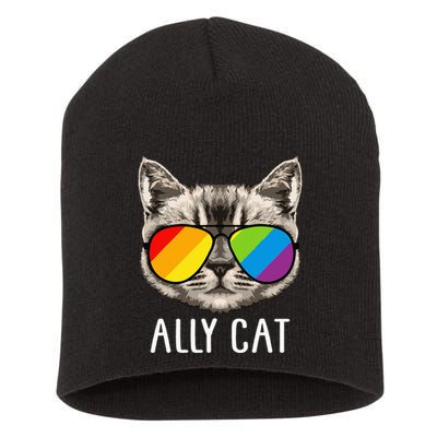 Ally Cat Ally Cat LGBTQ+ LGBT Flag LGBT Ally Cat Short Acrylic Beanie