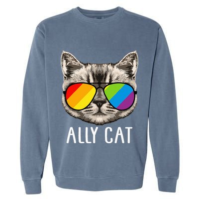 Ally Cat Ally Cat LGBTQ+ LGBT Flag LGBT Ally Cat Garment-Dyed Sweatshirt