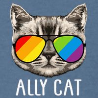 Ally Cat Ally Cat LGBTQ+ LGBT Flag LGBT Ally Cat Garment-Dyed Sweatshirt
