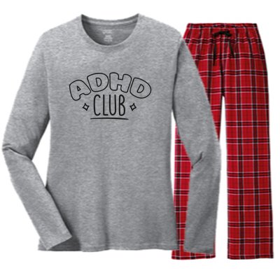 ADHD CLUB Women's Long Sleeve Flannel Pajama Set 