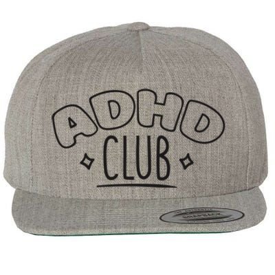 ADHD CLUB Wool Snapback Cap