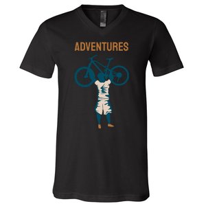 Adventures Cycling V-Neck T-Shirt