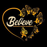 Appendix Cancer Awareness Believe Butterfly Heart Toddler T-Shirt