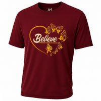 Appendix Cancer Awareness Believe Butterfly Heart Cooling Performance Crew T-Shirt