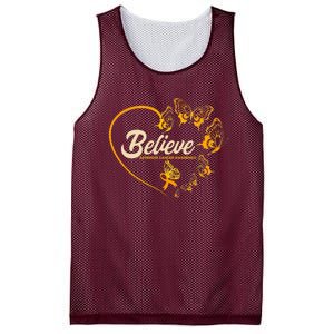 Appendix Cancer Awareness Believe Butterfly Heart Mesh Reversible Basketball Jersey Tank