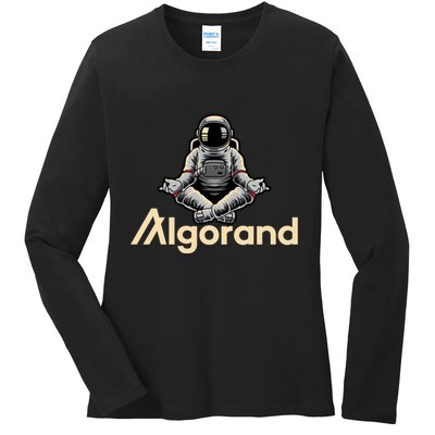 Algorand Crypto Astronaut Ladies Long Sleeve Shirt