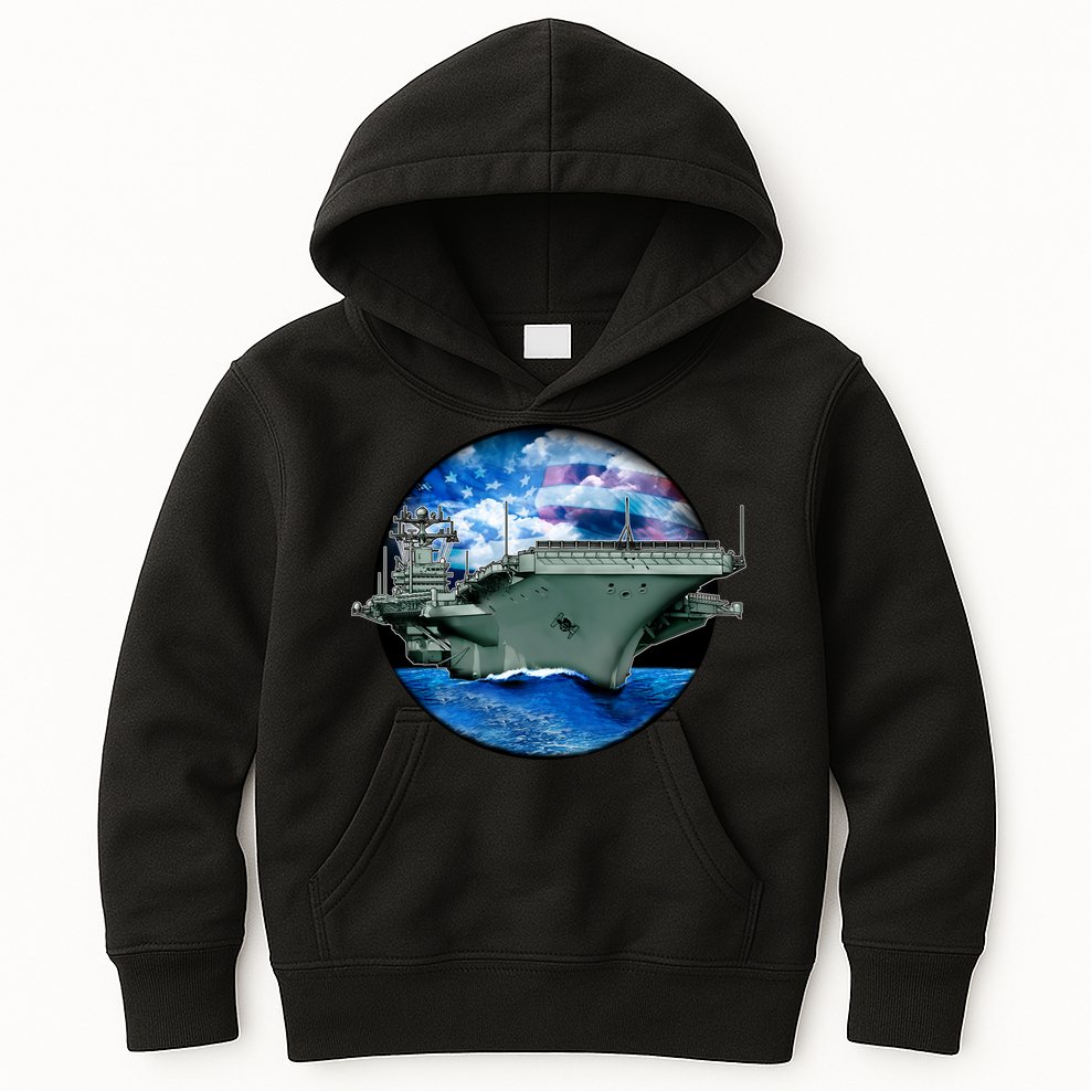 Aircraft Carrier Kids Hoodie