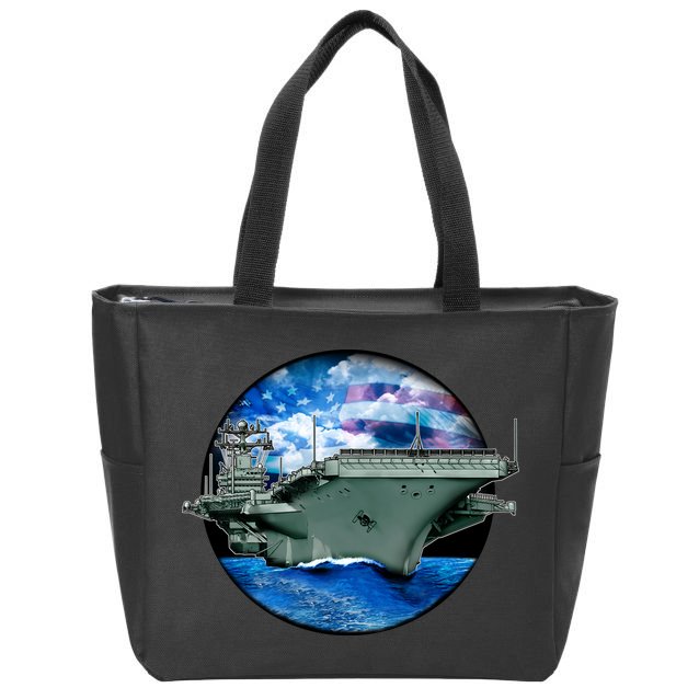 Aircraft Carrier Zip Tote Bag