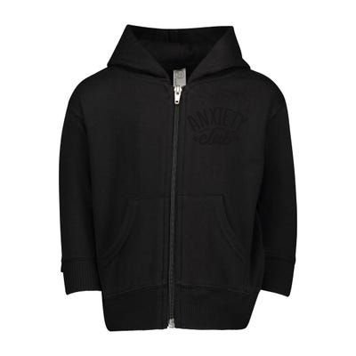 Anxiety Club Toddler Zip Fleece Hoodie