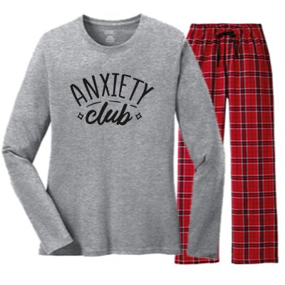 Anxiety Club Women's Long Sleeve Flannel Pajama Set 