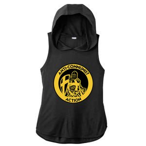 Anti Communist Anti Woke Conservative Ladies PosiCharge Tri-Blend Wicking Draft Hoodie Tank