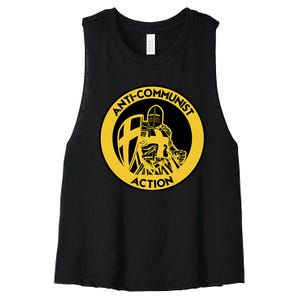 Anti Communist Anti Woke Conservative Women's Racerback Cropped Tank