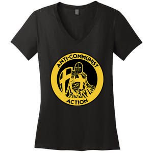 Anti Communist Anti Woke Conservative Women's V-Neck T-Shirt