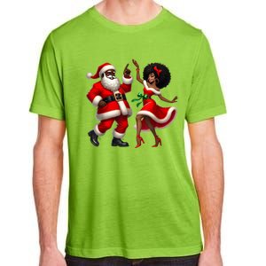 American Christmas African Santa Mrs Claus Dancing Xmas African Gift Adult ChromaSoft Performance T-Shirt