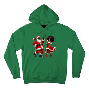 American Christmas African Santa Mrs Claus Dancing Xmas African Gift Hoodie