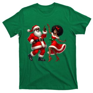 American Christmas African Santa Mrs Claus Dancing Xmas African Gift T-Shirt