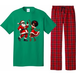 American Christmas African Santa Mrs Claus Dancing Xmas African Gift Pajama Set