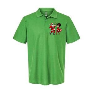 American Christmas African Santa Mrs Claus Dancing Xmas African Gift Softstyle Adult Sport Polo