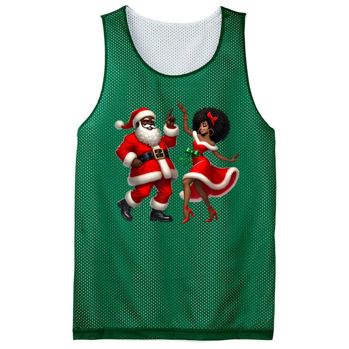 American Christmas African Santa Mrs Claus Dancing Xmas African Gift Mesh Reversible Basketball Jersey Tank