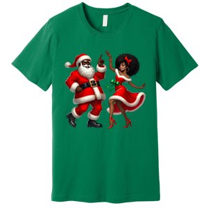 American Christmas African Santa Mrs Claus Dancing Xmas African Gift Premium T-Shirt