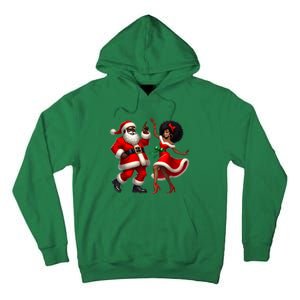 American Christmas African Santa Mrs Claus Dancing Xmas African Gift Tall Hoodie