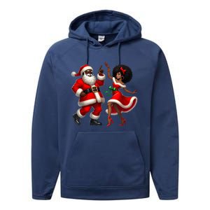 American Christmas African Santa Mrs Claus Dancing Xmas African Gift Performance Fleece Hoodie