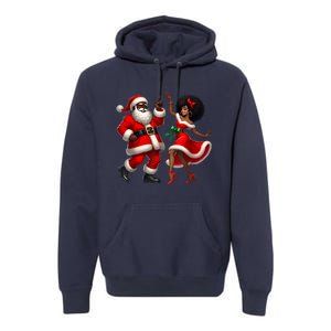 American Christmas African Santa Mrs Claus Dancing Xmas African Gift Premium Hoodie