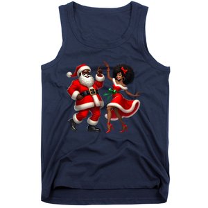 American Christmas African Santa Mrs Claus Dancing Xmas African Gift Tank Top