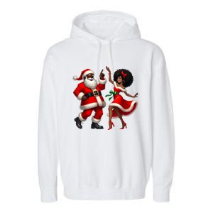 American Christmas African Santa Mrs Claus Dancing Xmas African Gift Garment-Dyed Fleece Hoodie