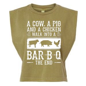 A Cow A Pig And A Chicken Walk Into A Bar B Q The End BBQ A Bar B Q The End BBQ Garment-Dyed Women's Muscle Tee