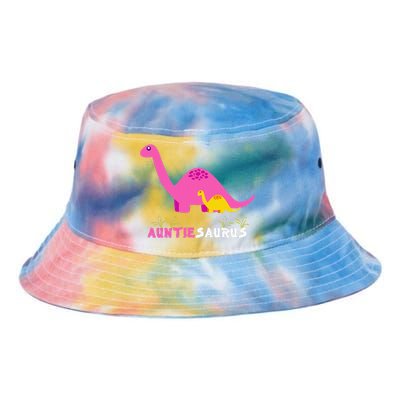 Auntiesaurus Cute Auntie Saurus Dinosaur Aunt Matching Tie Dye Newport Bucket Hat