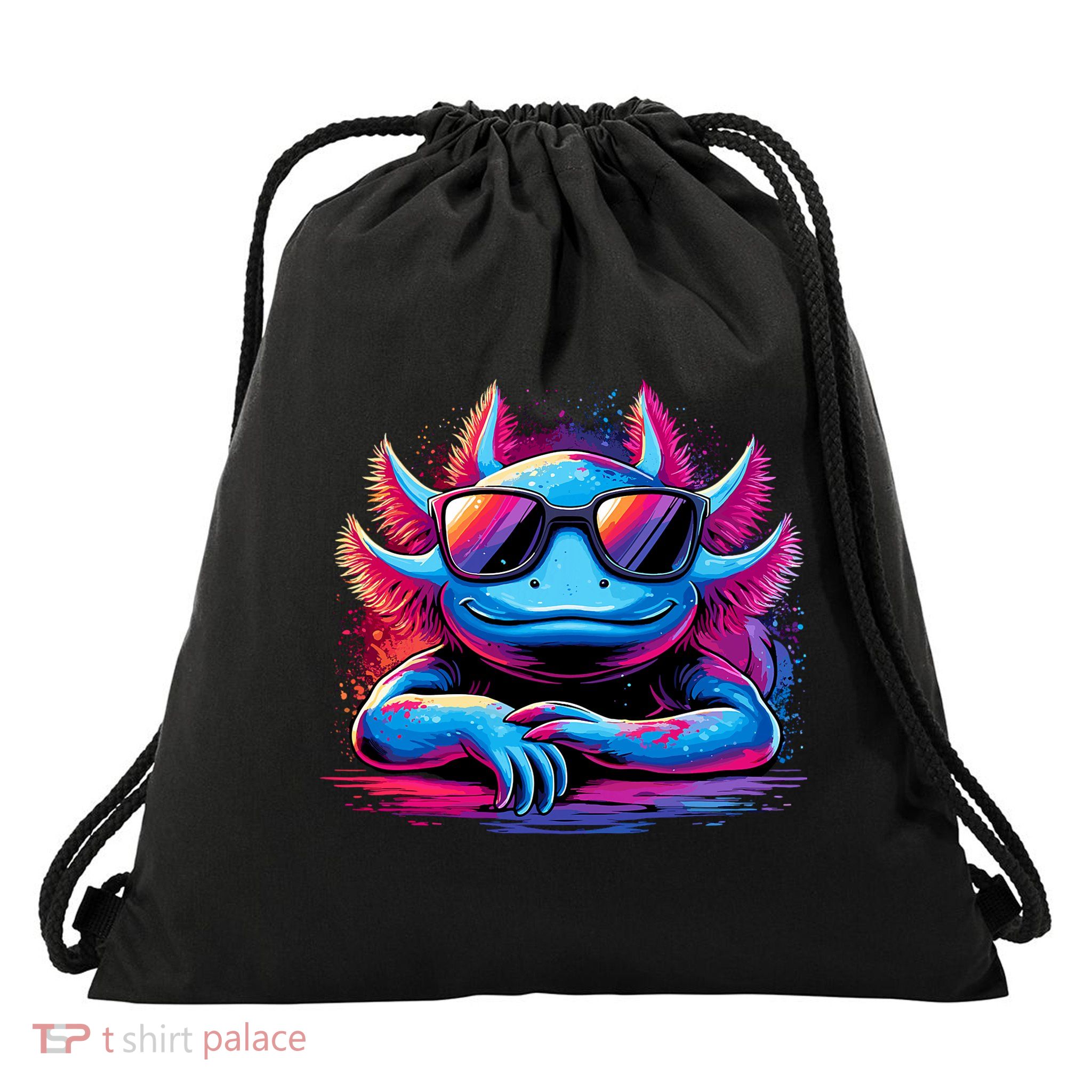 Axolotl Colorful Anime Cute Kawaii Axolotl Drawstring Bag