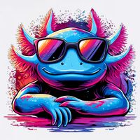Axolotl Colorful Anime Cute Kawaii Axolotl T-Shirt
