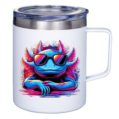 Axolotl Colorful Anime Cute Kawaii Axolotl 12oz Stainless Steel Coffee Mug