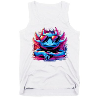 Axolotl Colorful Anime Cute Kawaii Axolotl Tank Top