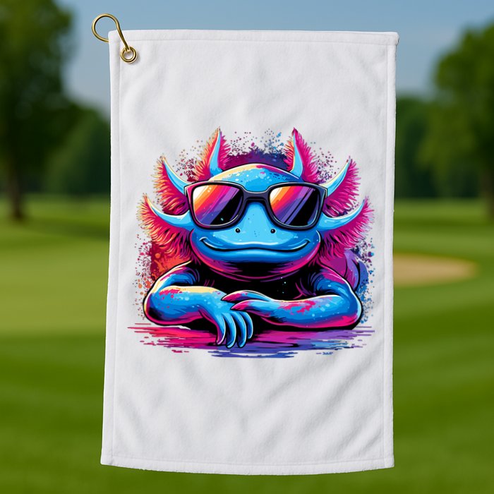 Axolotl Colorful Anime Cute Kawaii Axolotl Golf Towel