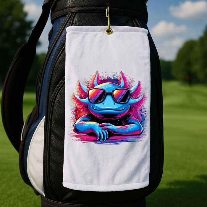 Axolotl Colorful Anime Cute Kawaii Axolotl Golf Towel