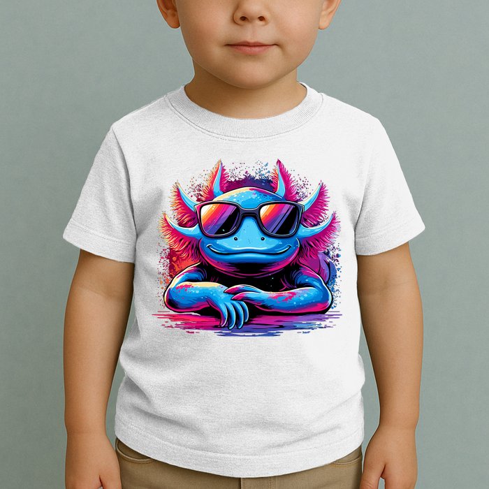 Axolotl Colorful Anime Cute Kawaii Axolotl Toddler T-Shirt